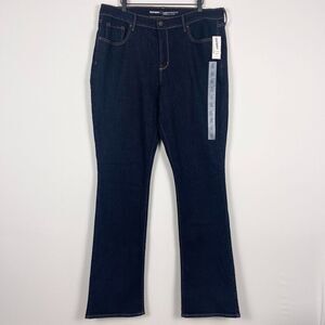 Old Navy Jeans Womens 16 Tall 37" Bootcut Curvy Mid Rise Dark Stretch Denim